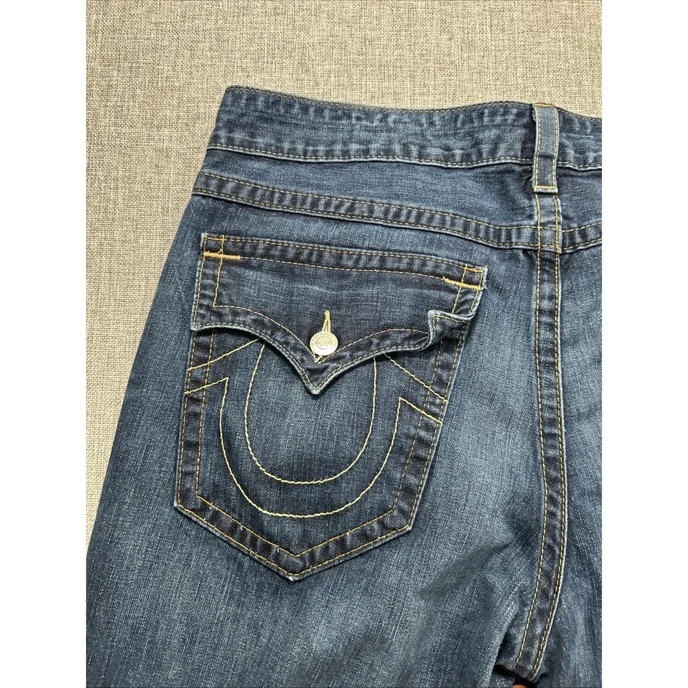 True Religion MVP Point Guard Jeans Mens Size 40x30 Made in USA Flaps Baggy Wide
